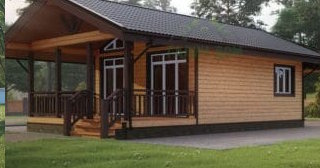 Проект одноэтажного дома из бруса с террасой - Строительство в Скопине от Строй-Скп от 134875 руб.